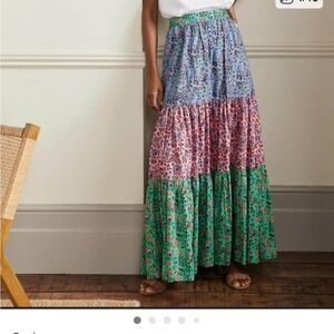 Boden Multicolor Tiered Maxi Skirt